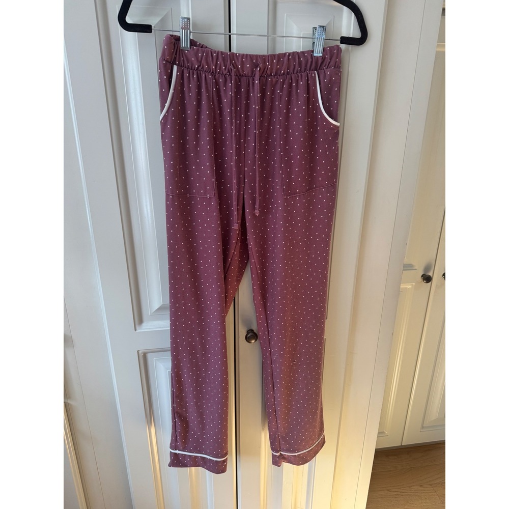 Purple Lucky Brand Lounge Pajama Pants Women's Small Polka Dot Drawstring Pocket